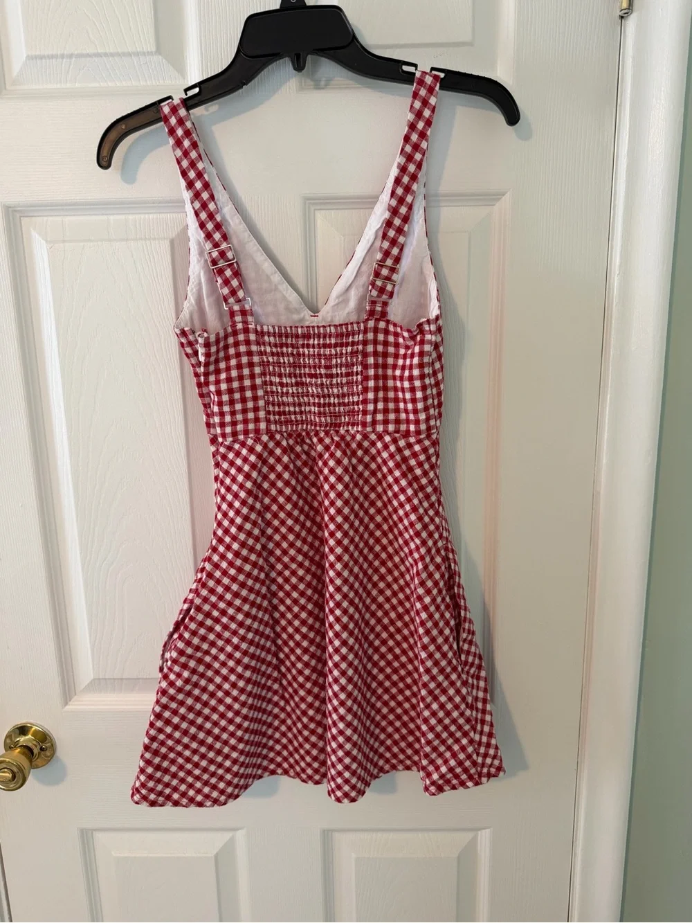 Abercrombie & Fitch Red and White Gingham Dress with Side Zipper - Picture 2 of 4